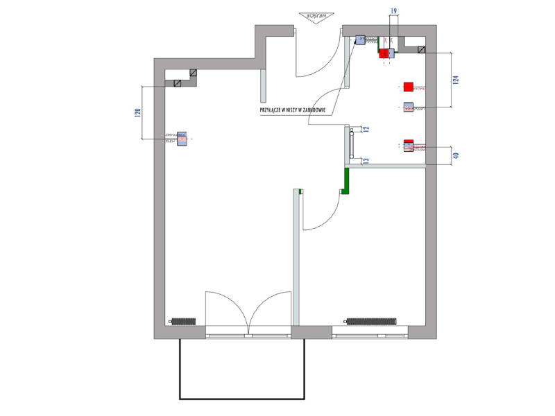 Rzut hydrauliki — przyłącza i instalacje